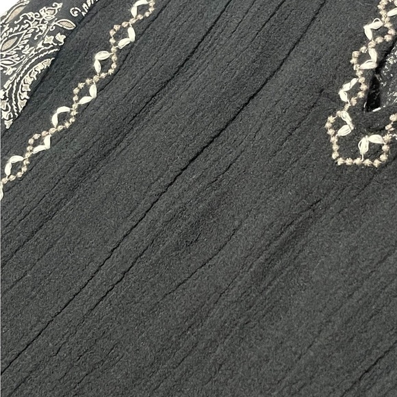 LUCKY BRAND Womens Embroidered Woven Mix Tank Paisley Print Black Extra Small - Picture 11 of 16